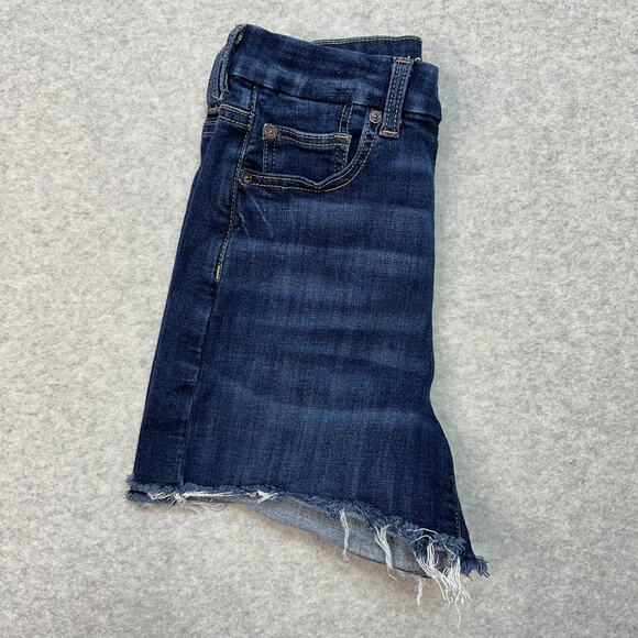 American Eagle Denim Short WMNS 4 Next Level Stretch Curvy Hi-Rise Shortie Blue - Picture 2 of 9